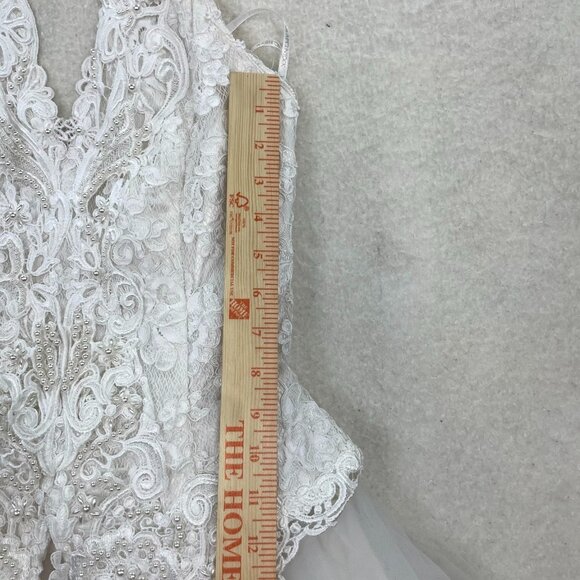 Vintage Jessica McClintock White Princess Beaded Halter Wedding Dress Size 6 - Picture 9 of 10